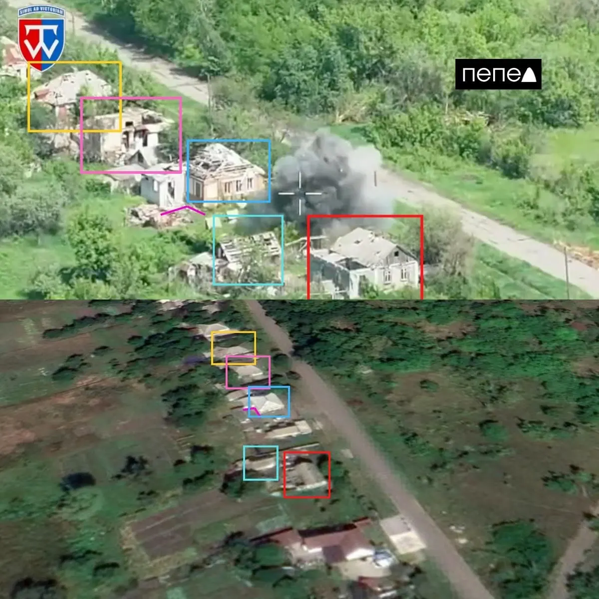 Украинские военные опубликовали видеозапись атак беспилотников по домам и позициям в хуторе Гранов; Минобороны РФ ранее заявило о взятии хутора под контроль.