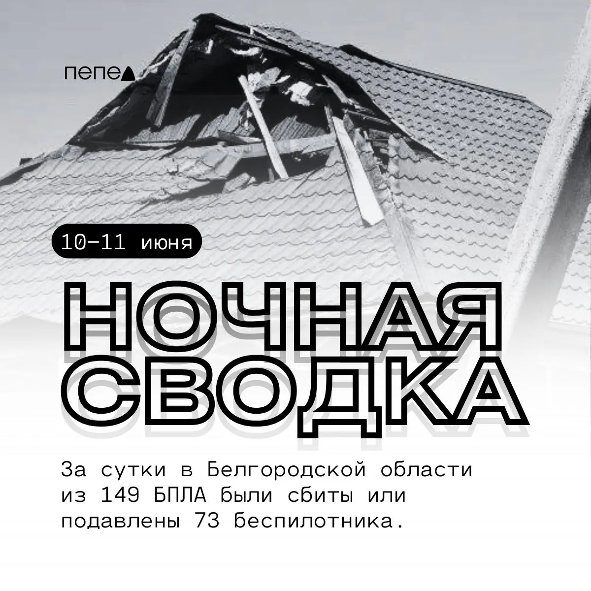 За сутки в Белгородской области зафиксировали 149 беспилотников, 73 из них были сбиты или подавлены. В результате атак повреждены жилые дома, транспорт и объекты инфраструктуры в нескольких округах.