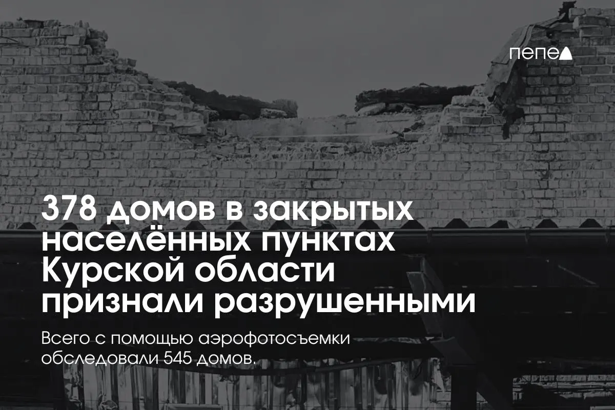 Аэрофотосъёмка показала: из 545 обследованных дистанционно домов в 49 труднодоступных населённых пунктах 378 признаны не подлежащими восстановлению — разрушения зафиксированы в четырёх районах области.