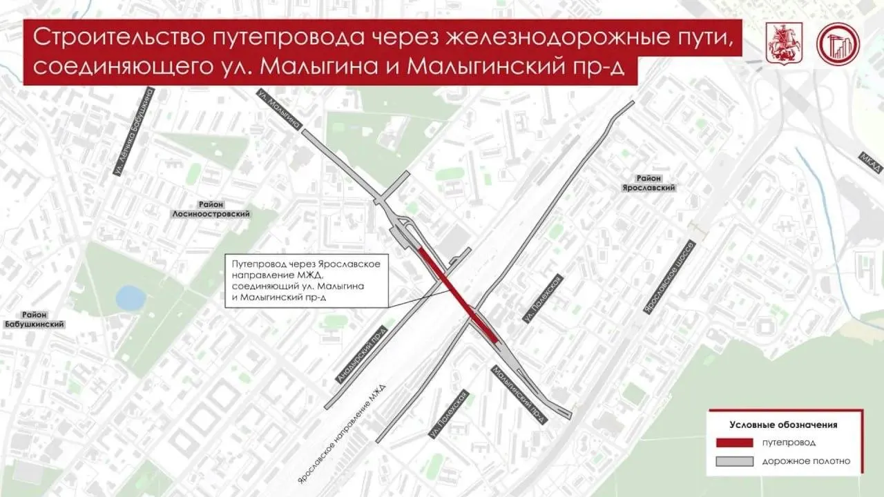 Планируется построить около 6 км дорог с парковками, велодорожками и озеленением. Власти рассчитывают, что это снизит нагрузку на северную часть МКАД и Енисейскую улицу; завершить работы обещают к 2028 году.