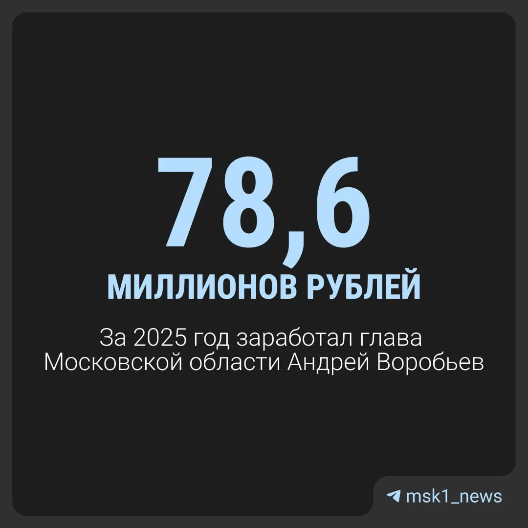 В декларации главы Московской области указаны доходы за прошлый год в размере 78,6 млн руб.; основную часть составили дивиденды и проценты, также у губернатора значительная недвижимость — дом 615,8 м² и несколько земельных участков.