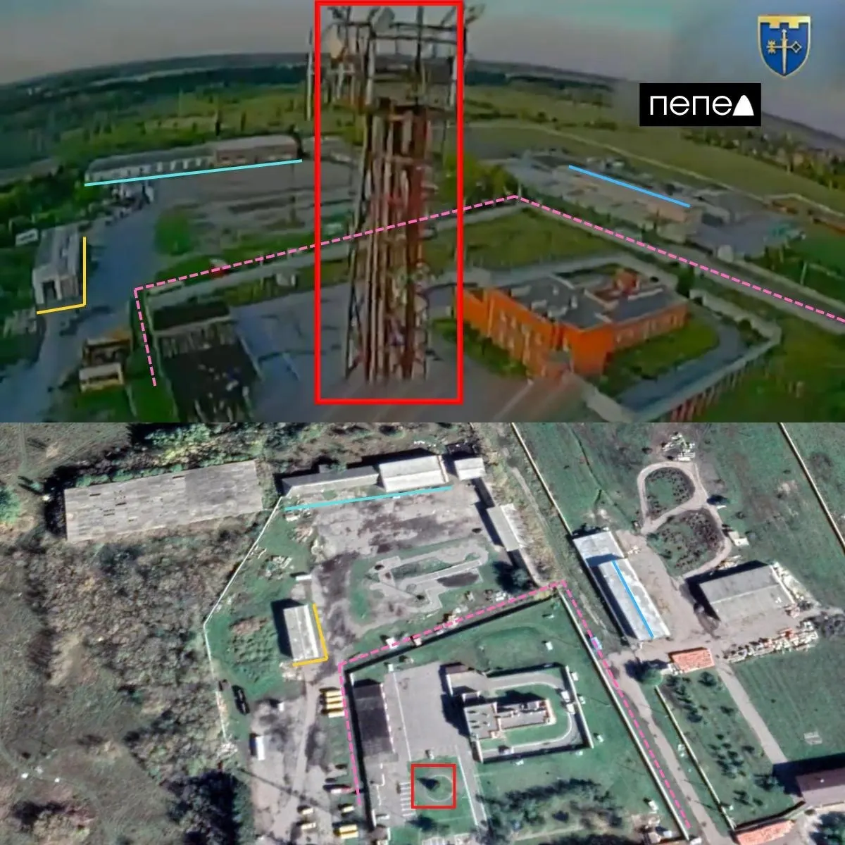 В Грайвороне зафиксированы пуски беспилотников по коммуникационным антеннам; место инцидента подтверждено по кадрам и спутниковым снимкам.