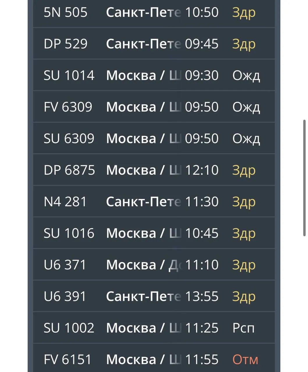 В аэропорту Храброво снова фиксируются массовые задержки по направлениям Москва, Санкт-Петербург, Саратов, Екатеринбург, Ижевск и Казань.