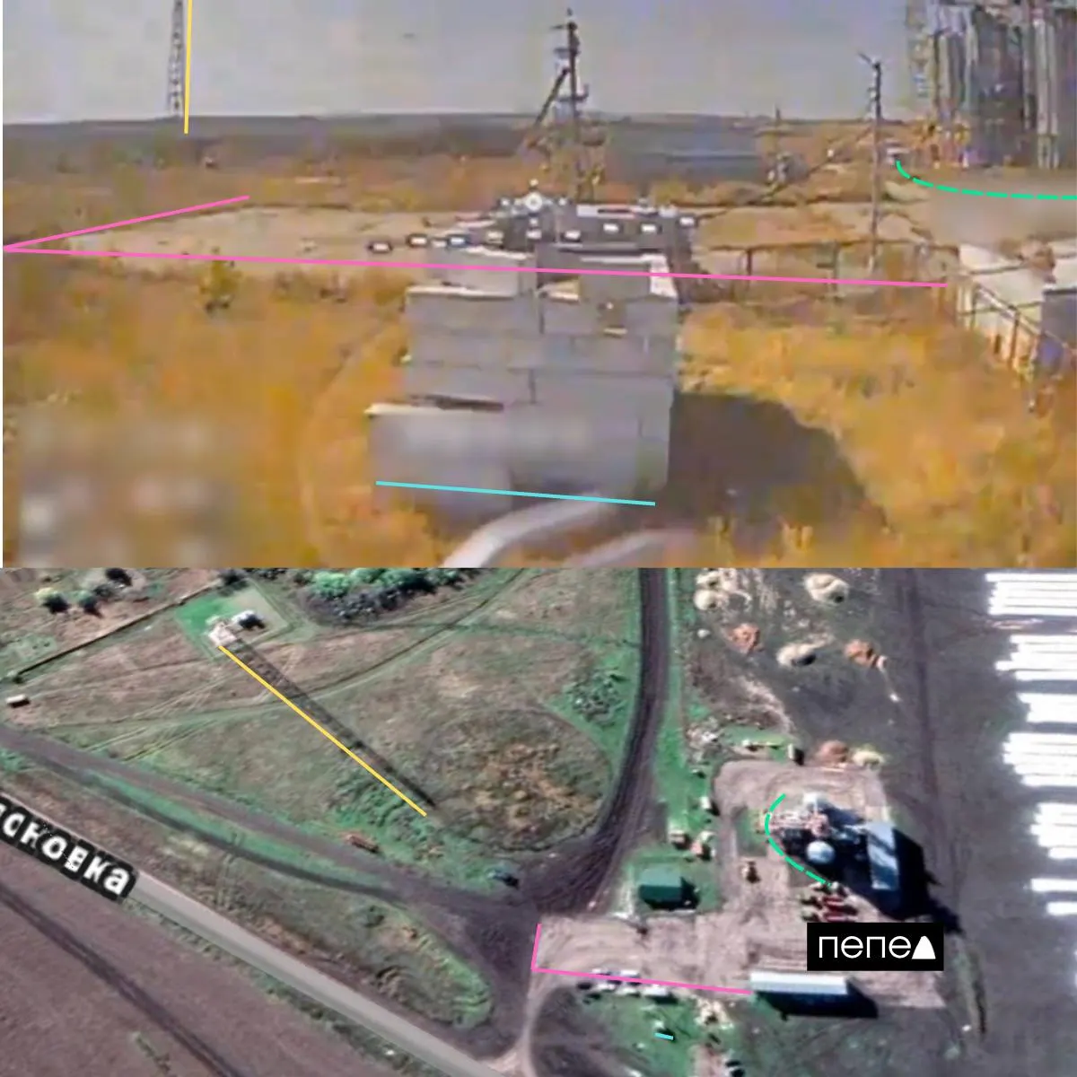 Дрон атаковал трансформаторную подстанцию в селе Леонова Валуйского округа Белгородской области; геолокационные данные подтверждают место удара.