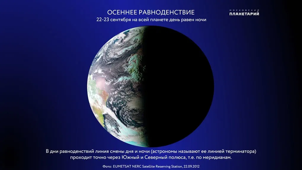 Сегодня наступило осеннее равноденствие: световой день чуть длиннее ночи, затем сутки начнут убывать. Подготовьтесь к смене сезонов и наблюдайте за небом.