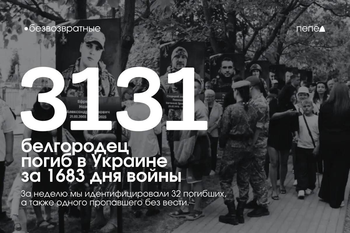Обновлённый свод потерь белгородцев за прошедшую неделю.